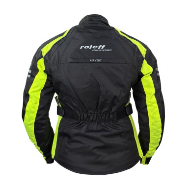 Roleff RO981 Damen Motorradjacke – Schwarz-Neongelb, wasserdicht, atmungsaktiv & mit Protektoren - 4