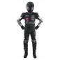 RO312 - Leder- Motorradkombi in schwarz / weiß mit Titaniumschleifern RO312 - Leder- Motorradkombi in schwarz / weiß mit Titaniumschleifern