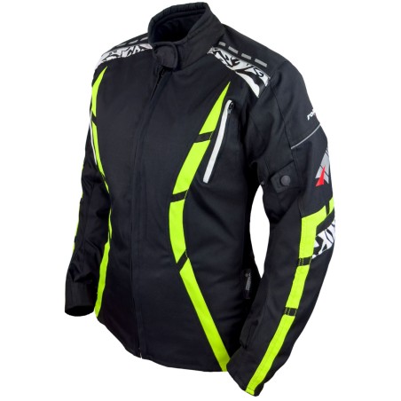 Roleff RO15092 Damen Motorradjacke – Schwarz-Neongelb, wasserdicht, atmungsaktiv & mit Protektoren - 1