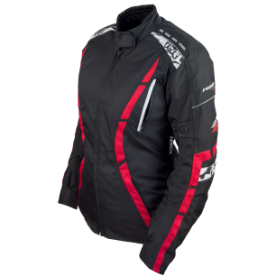 Roleff RO15091 Damen Motorradjacke – Schwarz-Rot, wasserdicht, atmungsaktiv & mit Protektoren - 1