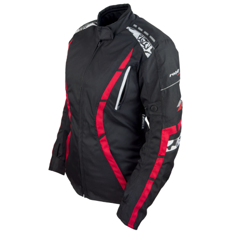 Roleff RO15091 Damen Motorradjacke – Schwarz-Rot, wasserdicht, atmungsaktiv & mit Protektoren - 1