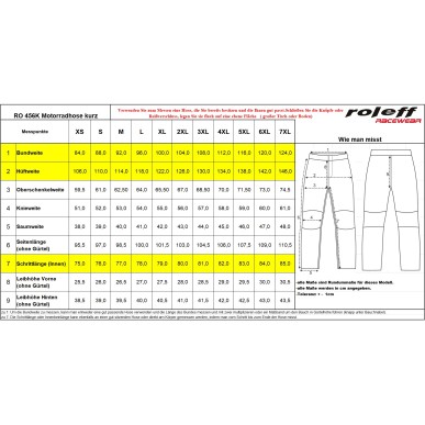 Roleff RO456K Motorradhose Kurzgröße – Wasserdicht, atmungsaktiv & mit herausnehmbarer Membrane und Thermofutter - 5