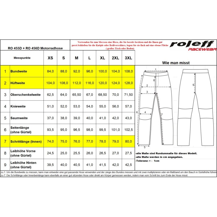 Roleff RO456D Damen-Motorradhose – Wasserdicht, atmungsaktiv & mit herausnehmbarer Membrane und Thermofutte