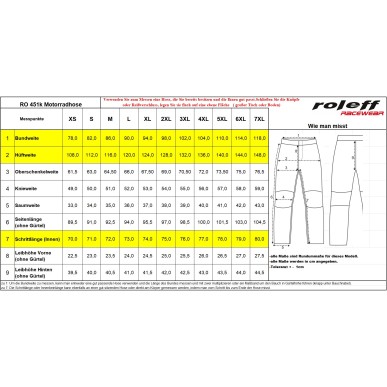 Roleff RO451K Motorradhose Kurzgröße – Wasserdicht, atmungsaktiv & mit Protektoren und Thermofutter - 5