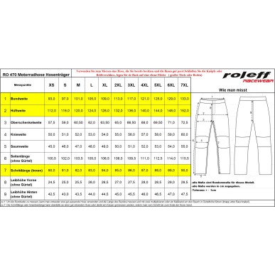 Roleff RO470 Motorradhose – Wasserdicht, atmungsaktiv & mit Protektoren, Thermofutter und abnehmbaren Hosenträgern - 6