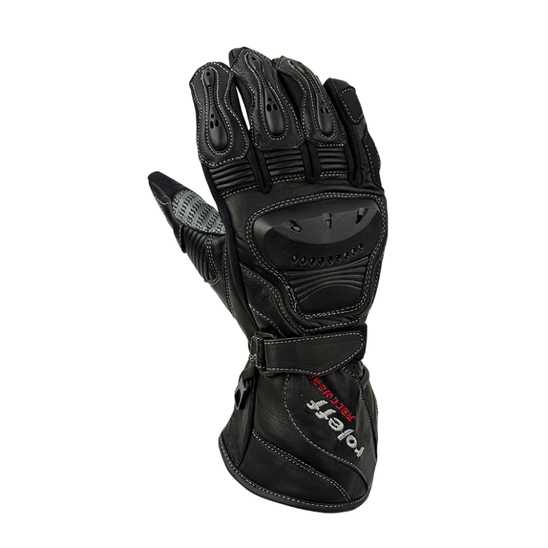 RO85 - Schwarze Motorradhandschuhe aus Leder - 1