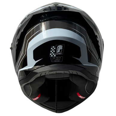 RR20172 - Römer Motorradhelm - Integralhelm mit Sonnenvisier, schwarz/grau/weiss  glänzend - 1