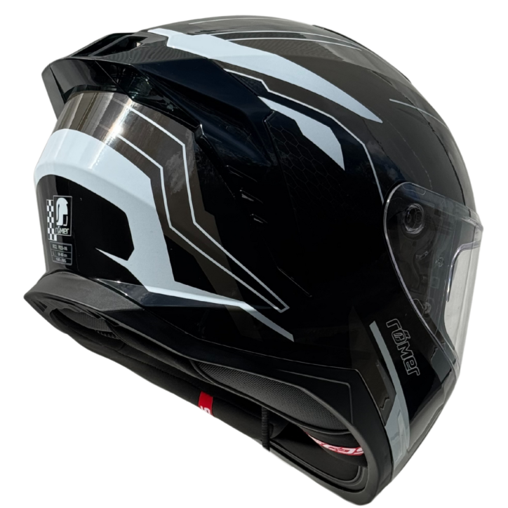 RR20172 - Römer Motorradhelm - Integralhelm mit Sonnenvisier, schwarz/grau/weiss glänzend RR20172 - Römer Motorradhelm - Integralhelm mit Sonnenvisier, schwarz/grau/weiss glänzend