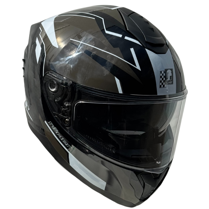 RR20172 - Römer Motorradhelm - Integralhelm mit Sonnenvisier, schwarz/grau/weiss glänzend RR20172 - Römer Motorradhelm - Integralhelm mit Sonnenvisier, schwarz/grau/weiss glänzend