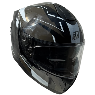 RR20172 - Römer Motorradhelm - Integralhelm mit Sonnenvisier, schwarz/grau/weiss  glänzend - 4