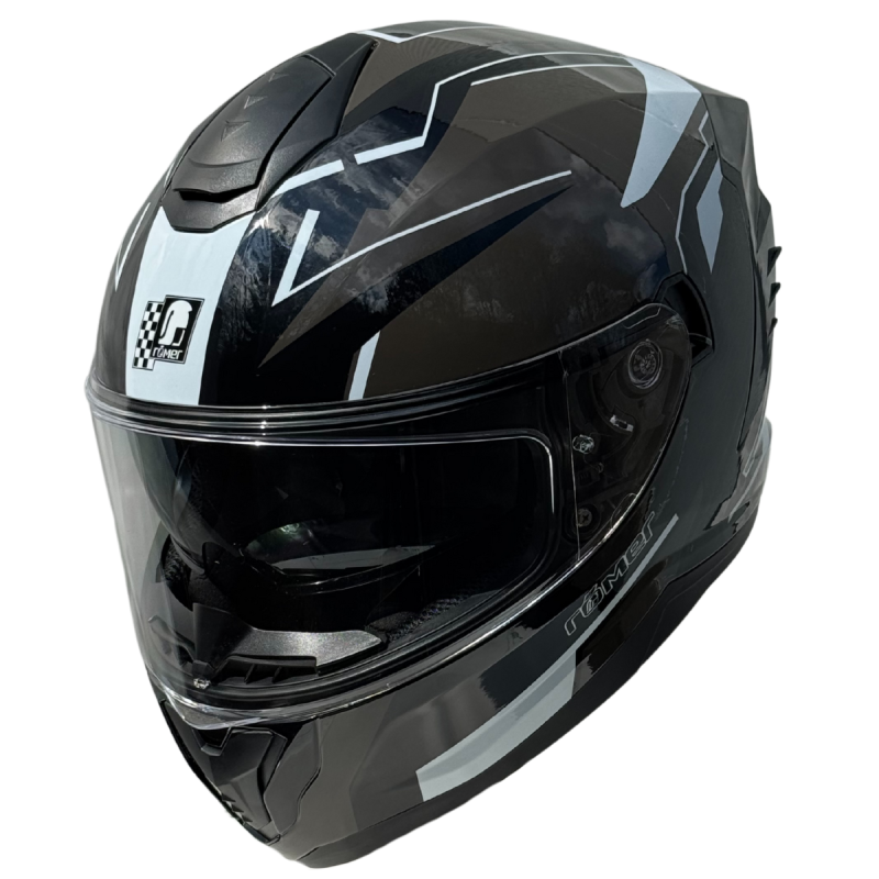 RR20172 - Römer Motorradhelm - Integralhelm mit Sonnenvisier, schwarz/grau/weiss  glänzend - 6