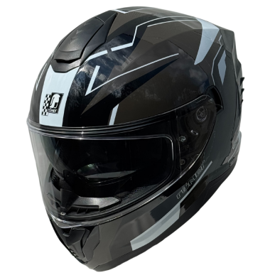 RR20172 - Römer Motorradhelm - Integralhelm mit Sonnenvisier, schwarz/grau/weiss  glänzend - 6