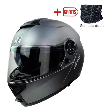 RR20771 - Römer Klapphelm -Motorradhelm mit Sonnenvisier, titanium- matt - 1
