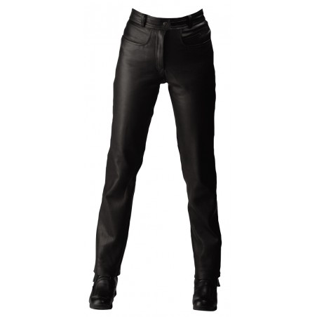 RO2 - Schwarze, klassische Lederjeans mit Taschen für Protektoren - 1