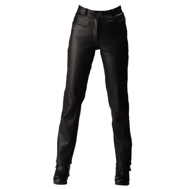 RO2 - Schwarze, klassische Lederjeans mit Taschen für Protektoren - 1