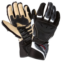 RO86 - Schwarz/Weisse Motorradhandschuhe aus Leder - 1