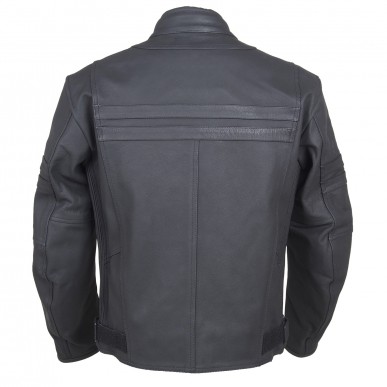 RO844 - zeitlose Motorrad Lederjacke in dezenten anthrazit - 3