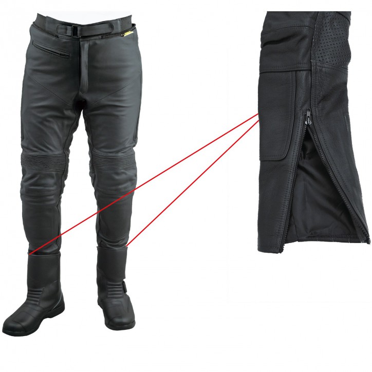 RO16 - Stiefel- Motorradhose aus hochwertigem Rind-Nappaleder und kompletter Sicherheitsausstattung RO16 - Stiefel- Motorradhose aus hochwertigem Rind-Nappaleder und kompletter Sicherheitsausstattung